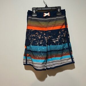 Wonder Nation Blue and White Boys' Swim Trunks
